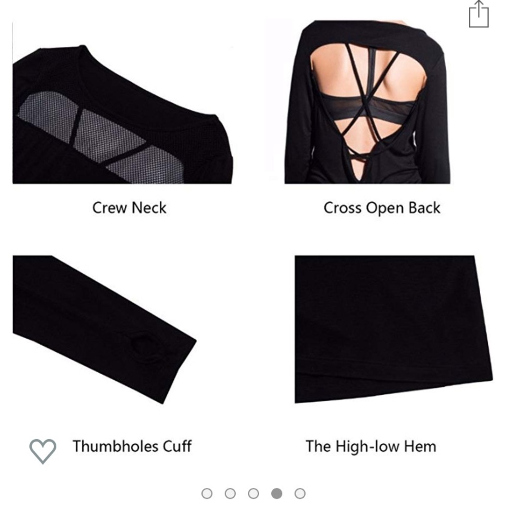 Super soft open back yoga shirt thumb holes